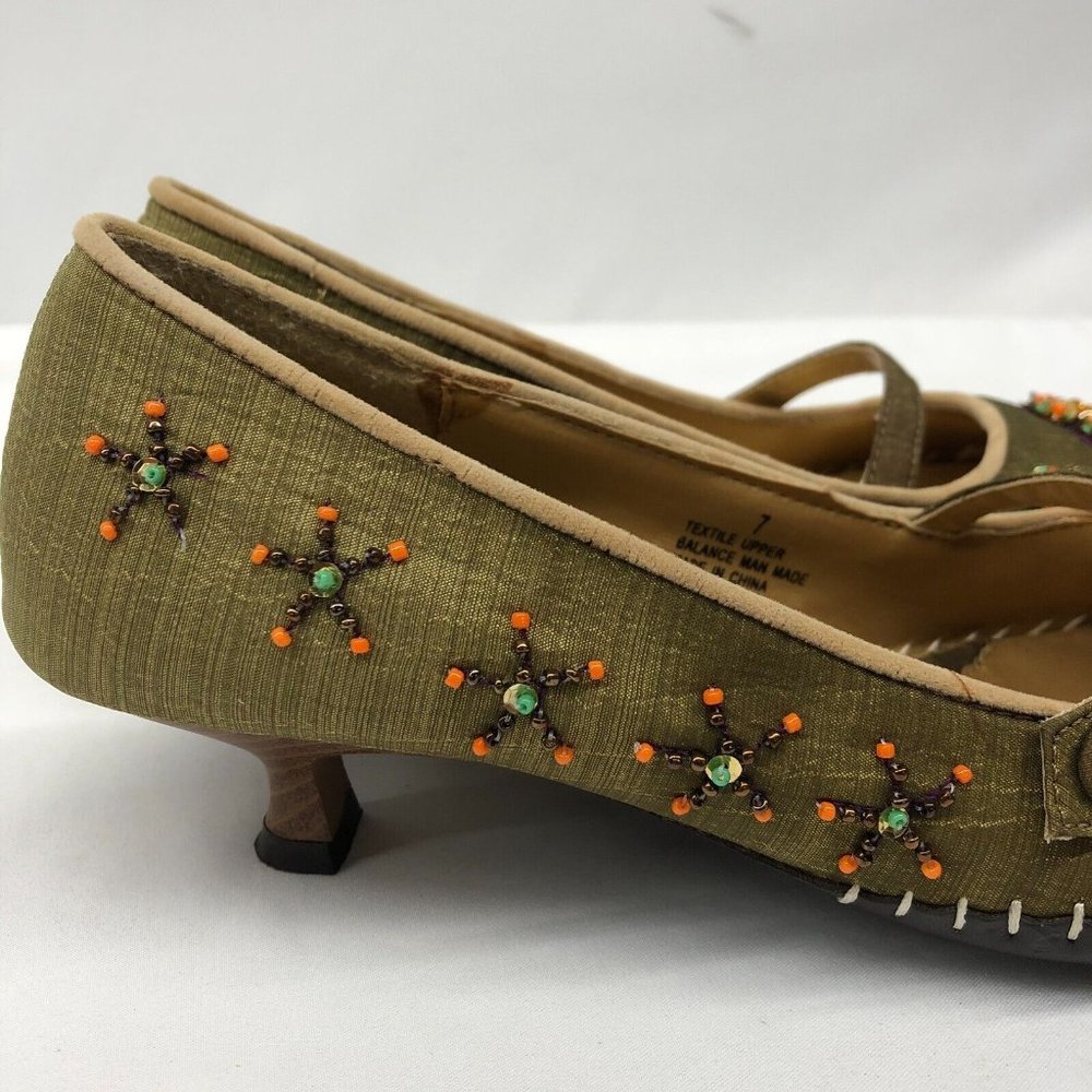 J. Jill  Mary Jane Beaded Kitten Heels Pumps with Strap (Size 7) - Picture 2 of 8